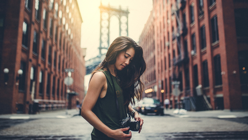 Young Woman in City