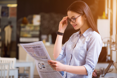 Young Woman Wearing Glasses Considering LASIK